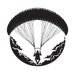 Paragliding Parachute silhouette vector illustration