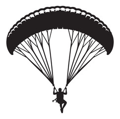 Paragliding Parachute silhouette vector illustration