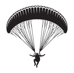 Paragliding Parachute silhouette vector illustration