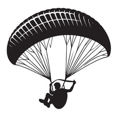 Paragliding Parachute silhouette vector illustration