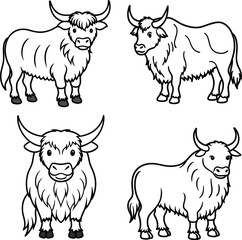 line art bundle yak and illustrator