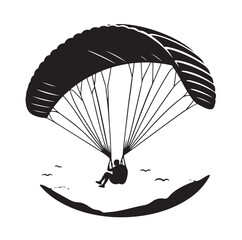 Paragliding Parachute silhouette vector illustration