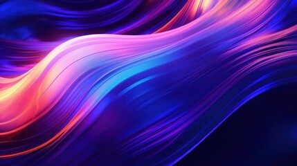 Fototapeta premium Abstract Vibrant Swirling Neon Color Waves Design