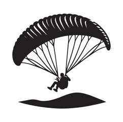 Paragliding Parachute silhouette vector illustration
