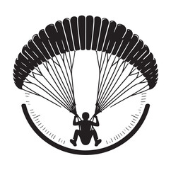 Paragliding Parachute silhouette vector illustration