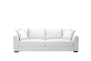 Fototapeta premium white sofa isolated on transparent background. Generative ai