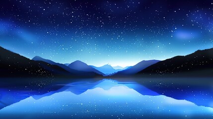 Fototapeta premium Blue technology sense starry night scenery