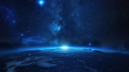 Blue technology sense starry night scenery