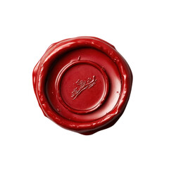 Red Wax Seal on Transparent Background