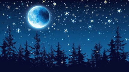 Naklejka premium Blue dark night sky with many stars