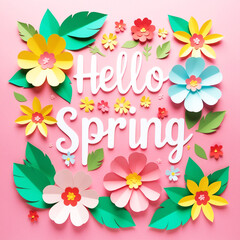 Hello spring flower background