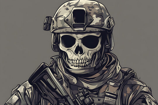 skull soldier wallpaper hd 4k