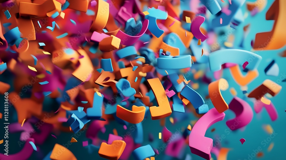 Poster abstract colorful 3d explosion shape swirling, with dynamic texture color for vibrant energy creativ