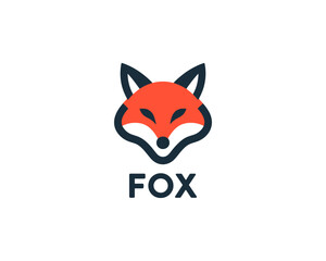 Fox logo design icon symbol vector illustration. Beautiful fox head logo. Colorful fox logo design vector template.