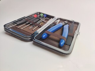 set of tools in hard case