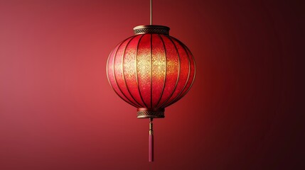 Obraz premium Snake Zodiac Lantern Glowing with Baroque-Style Intricate Red and Gold Patterns