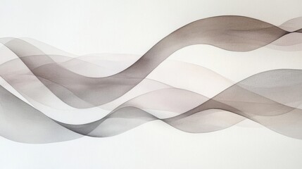 Fototapeta premium Abstract Gray Waves Flowing Across White Background