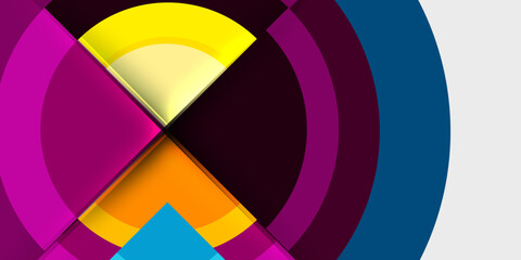 Obraz premium Techno circles and semi circles. Vector Illustration For Wallpaper, Banner, Background, Card, Book Illustration, landing page