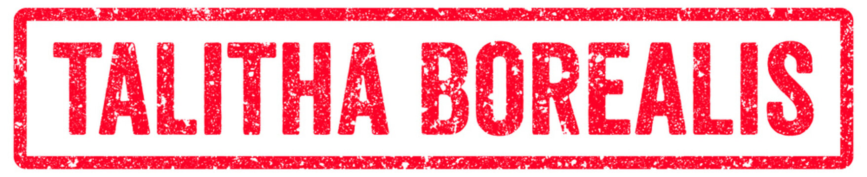 Talitha Borealis Stamp Transparent Seal, Red Grunge Talitha Borealis Word Rubber Stamp Seal