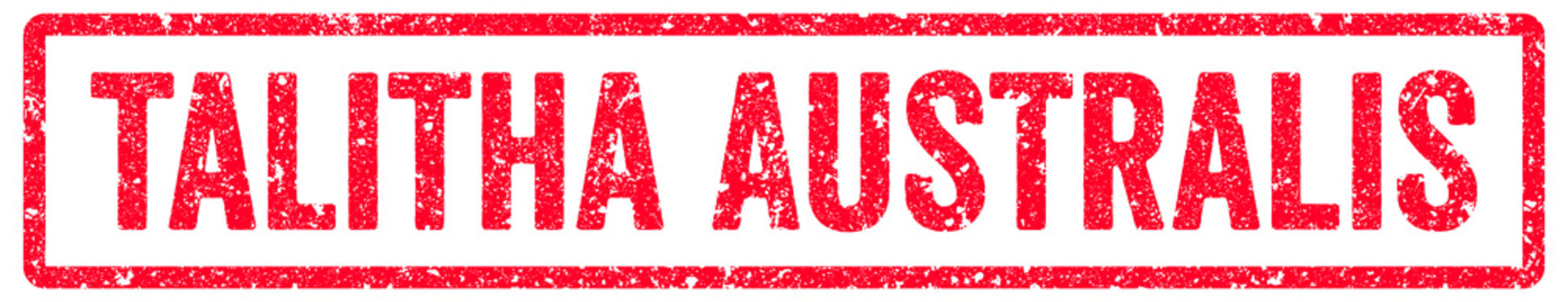 Talitha Australis Stamp Transparent Seal, Red Grunge Talitha Australis Word Rubber Stamp Seal