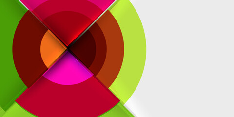 Obraz premium Circle and semi circle geometric background. Vector Illustration For Wallpaper, Banner, Background, Card, Book Illustration, landing page