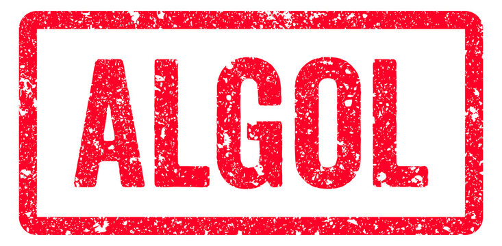 Algol Stamp Transparent Seal, Red Grunge Algol Word Rubber Stamp Seal