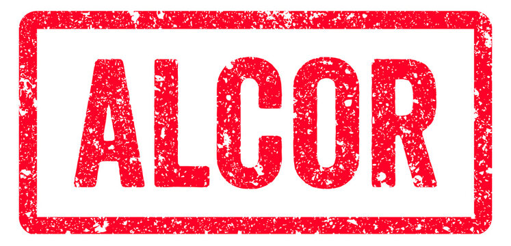 Alcor Stamp Transparent Seal, Red Grunge Alcor Word Rubber Stamp Seal