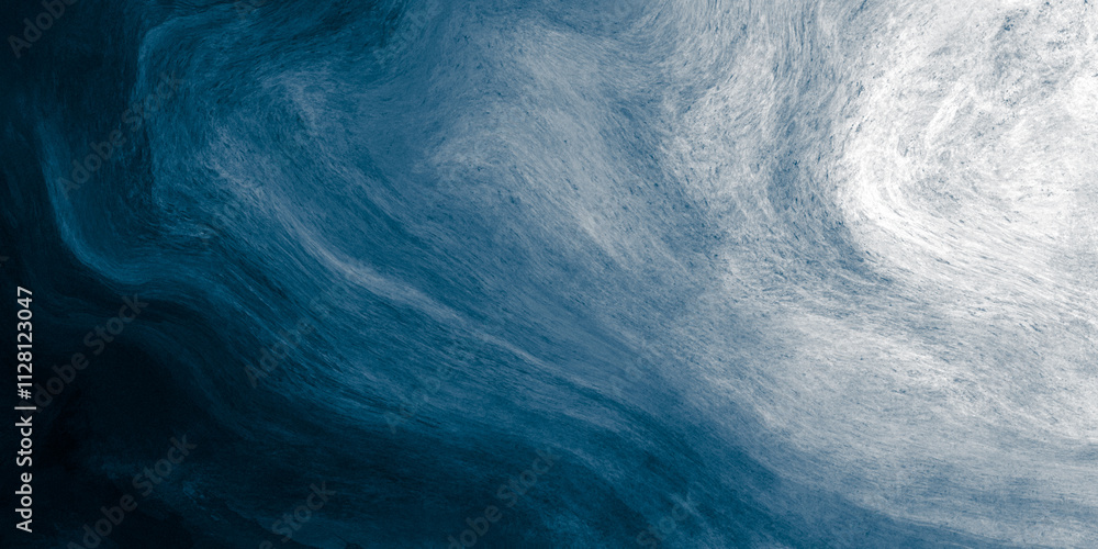 Poster abstract art blue white gradient paint background with liquid fluid grunge texture.