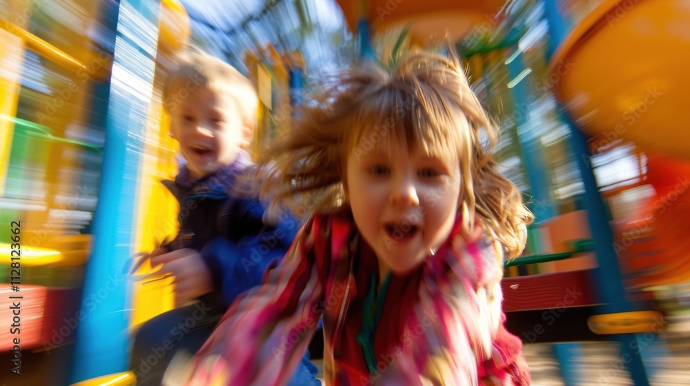 Aufkleber the soft edges of playful antics unfolding in the depths of a blurred playhouse.
