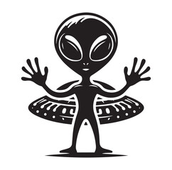alien silhouette vector illustration