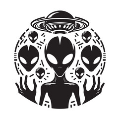 alien silhouette vector illustration