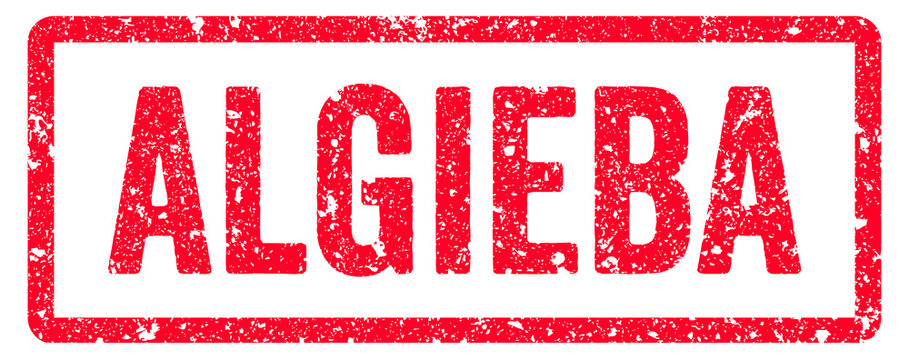 Algieba Stamp Transparent Seal, Red Grunge Algieba Word Rubber Stamp Seal