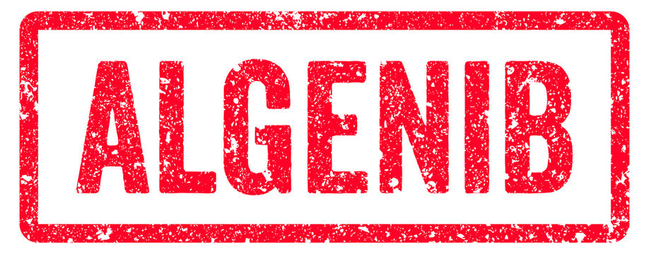 Algenib Stamp Transparent Seal, Red Grunge Algenib Word Rubber Stamp Seal