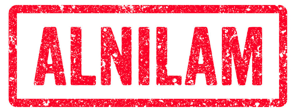 Alnilam Stamp Transparent Seal, Red Grunge Alnilam Word Rubber Stamp Seal