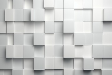 Modern Abstract 3D Geometric Pattern with White Cubes in a Minimalist Monochromatic Design