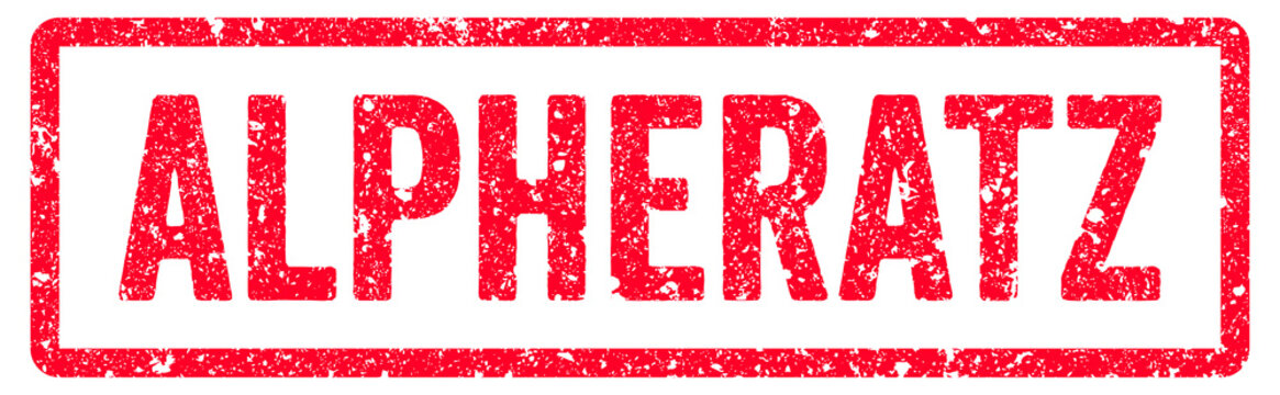 Alpheratz Stamp Transparent Seal, Red Grunge Alpheratz Word Rubber Stamp Seal