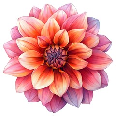 Fototapeta premium Dahlia Dream in Coral and Pink Hues 