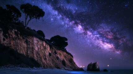 Beautiful night sky milky way galaxy background filled Matariki (Maori New Year)