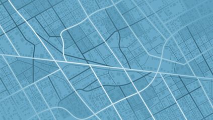 Abstract city map urban streets and road networks. Travel route planning and map navigation concepts. Flat vector illustration
