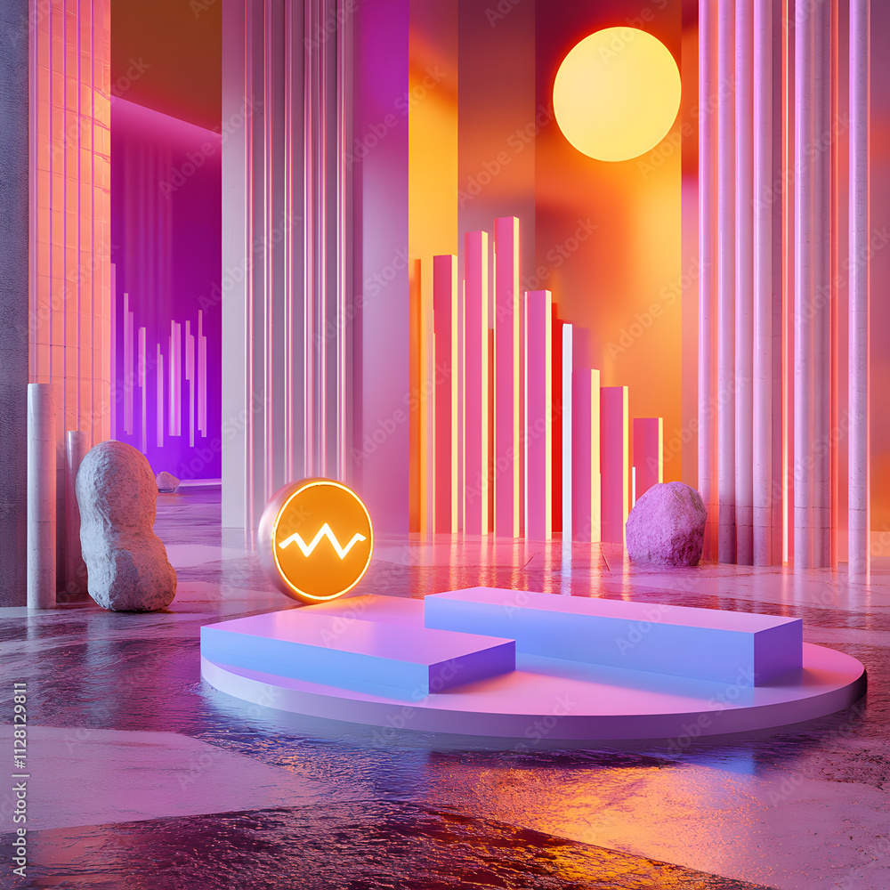 Aufkleber analyzing cryptocurrency trendsbar chart visualization digital finance data insights modern environm