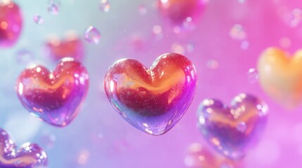 Transparent glass heart isolated on white,Holiday celebration,Valentine's Day or wedding,gift boxes and red hearts. Valentine scene for products showcase,copy space.