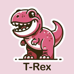 T Rex Flat cute dino cartoon vector Illustration 3.eps
