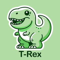 Obraz premium T Rex Flat cute dino cartoon vector Illustration 5.eps
