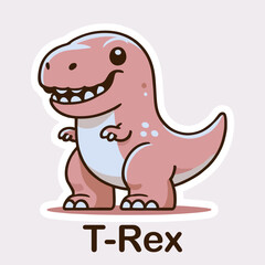 T Rex Flat cute dino cartoon vector Illustration 4.eps © Gusti