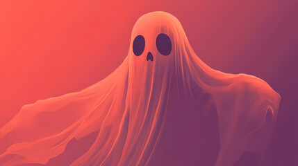 Halloween party logo design with ghostly icon symbol for branding and identity. Phantom. Illustration