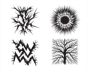 Naklejka premium Cracked Wall Vector Illustration Bundle - Broken Wall ClipArt Design 