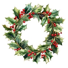 Fototapeta premium Holly Jolly Christmas Wreath 