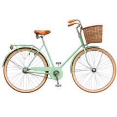 Gordijnen Vintage Green Bicycle on Transparent Background © khajar