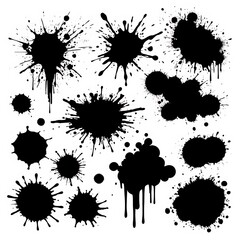 set of ink splashes