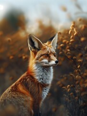 Fototapeta premium Desert Fennec Fox, Majestic Wild Canine, Wildlife in Nature